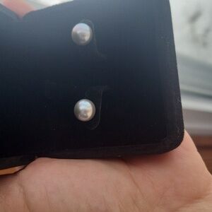 Genuine Silver Pearl Stud Earrings New In Box